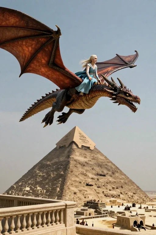 daenerys targaryen flying dragon pyramid meereen