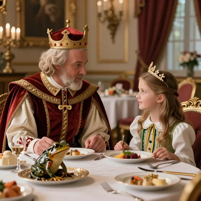 youngest princess dines with frog