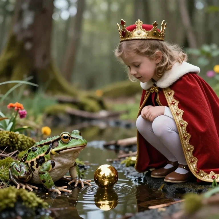 frog retrieves princess golden ball