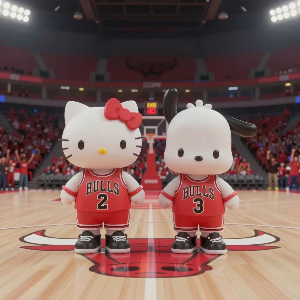 hello kitty pochacco chicago bulls uniforms crowd