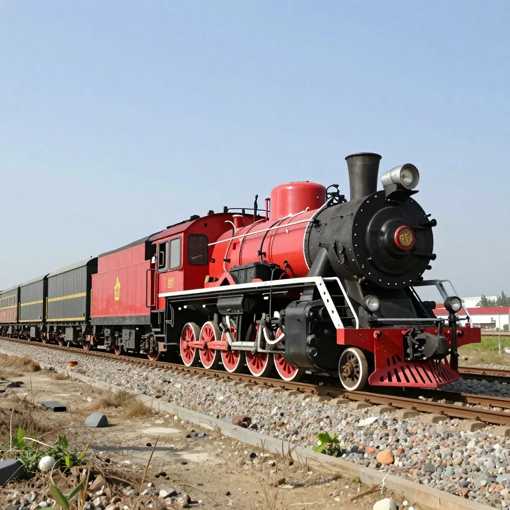 long freight train red tender steam locomotive