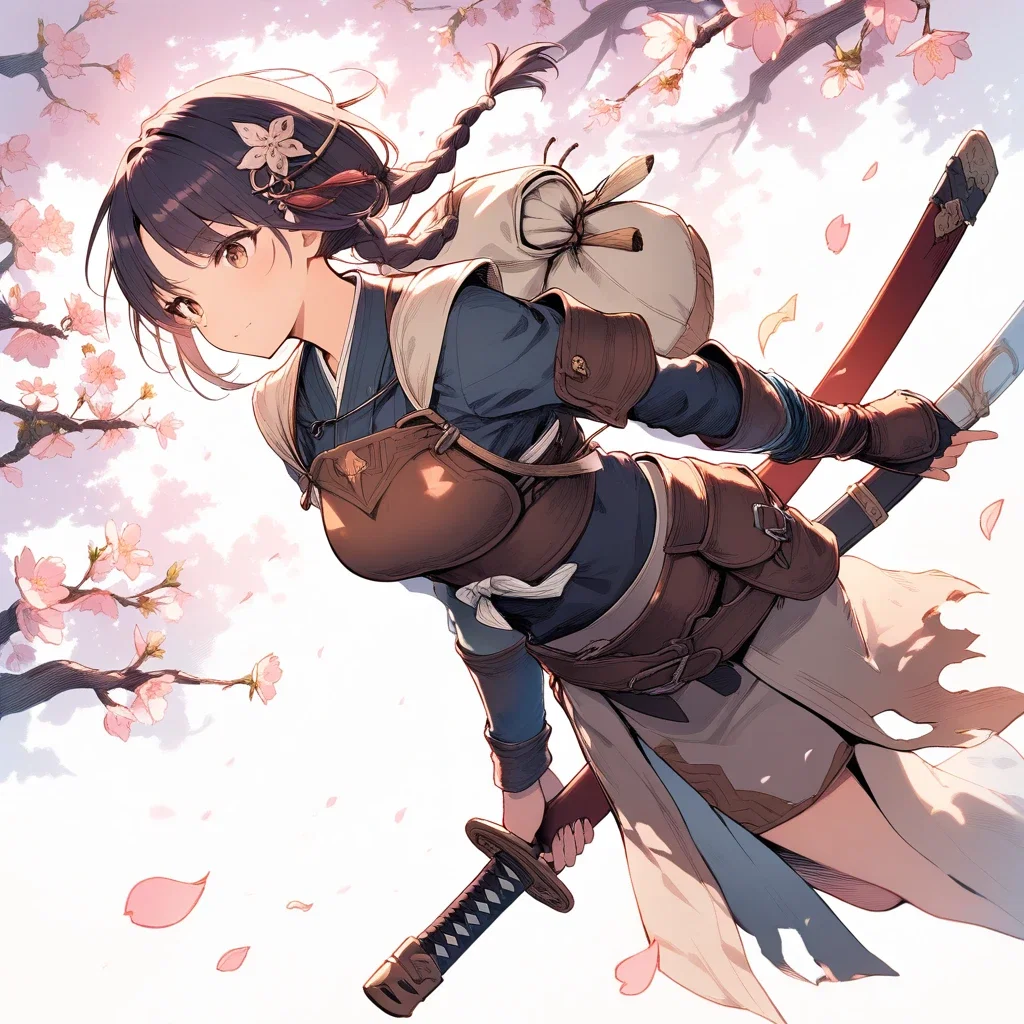 fantasy warrior cherry blossom tree