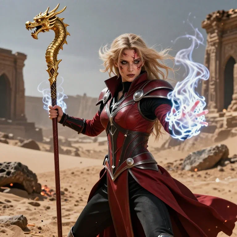 calpernia mage in desert ruins