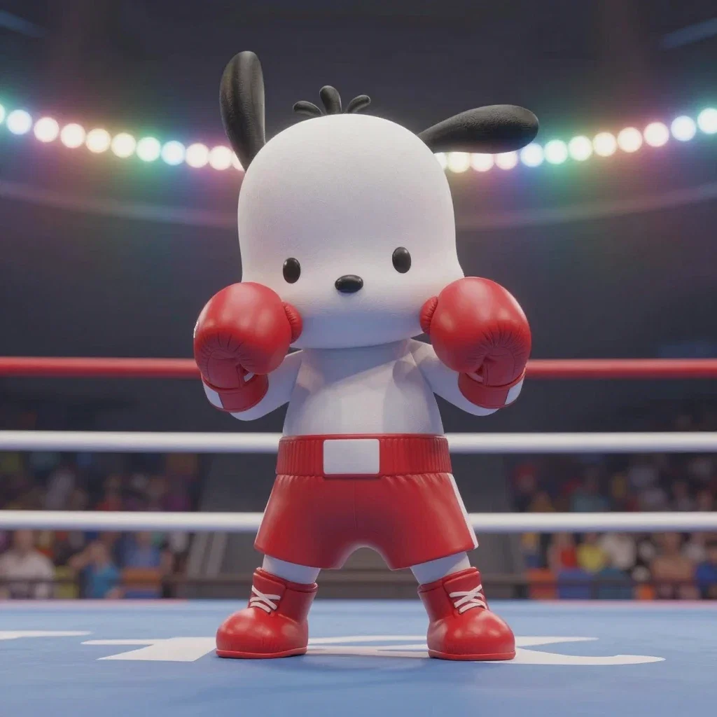 pochacco boxer red gloves shorts studio lighting