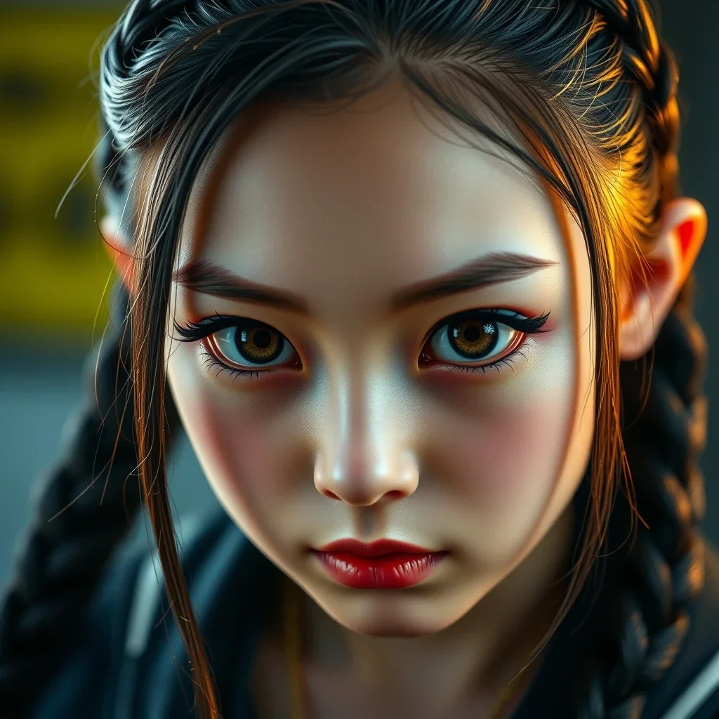 japanese schoolgirl hyperrealistic portrait