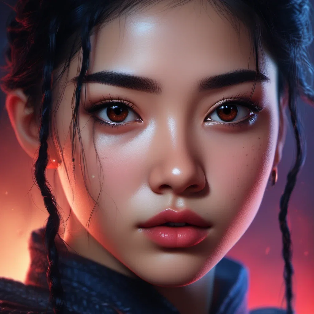 epic fantasy art korean schoolgirl portrait