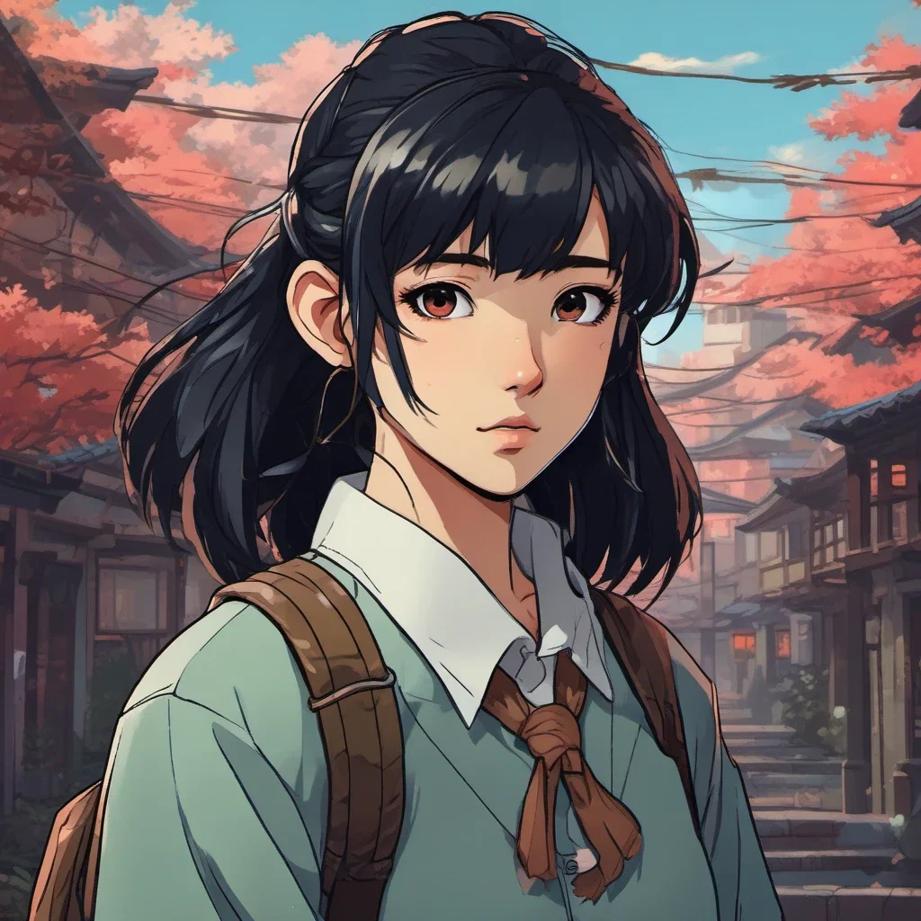 anime schoolgirl portrait ghibli style