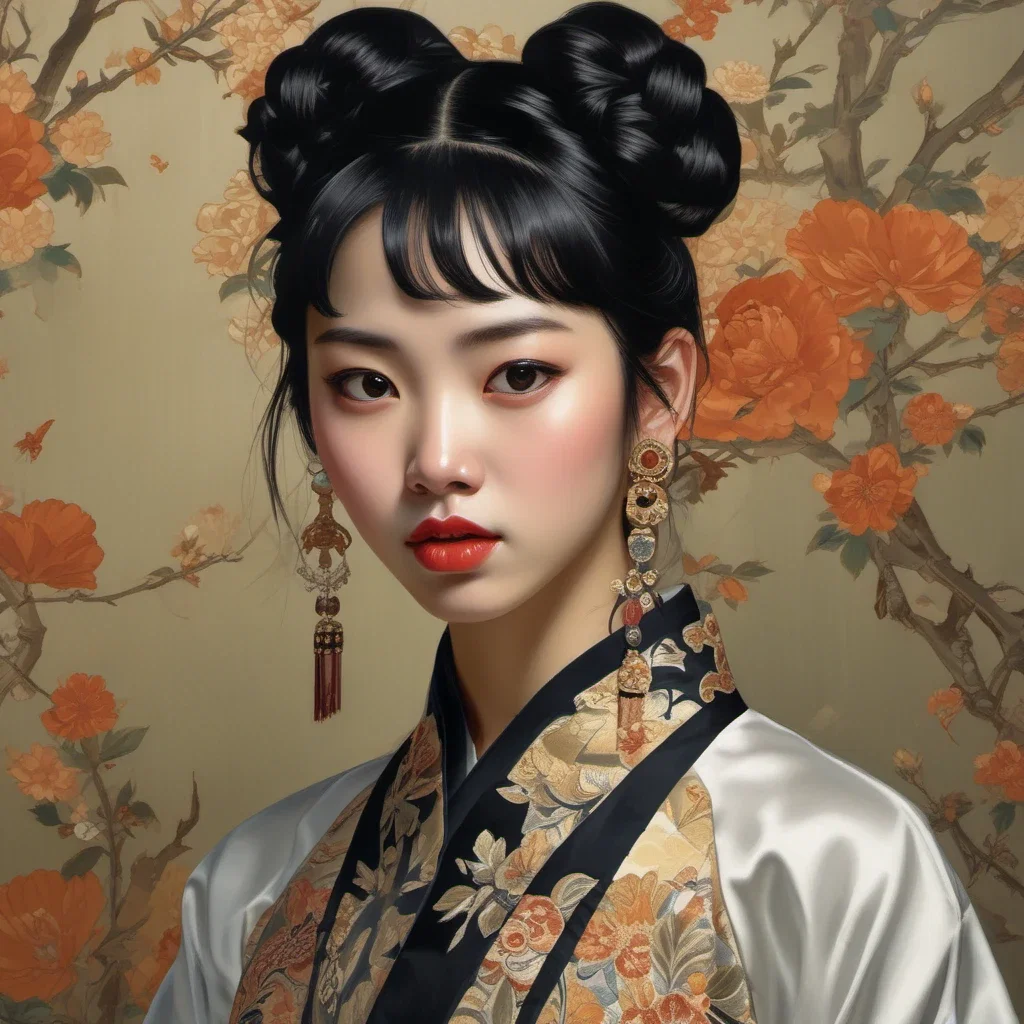 hyperrealistic chinese schoolgirl portrait