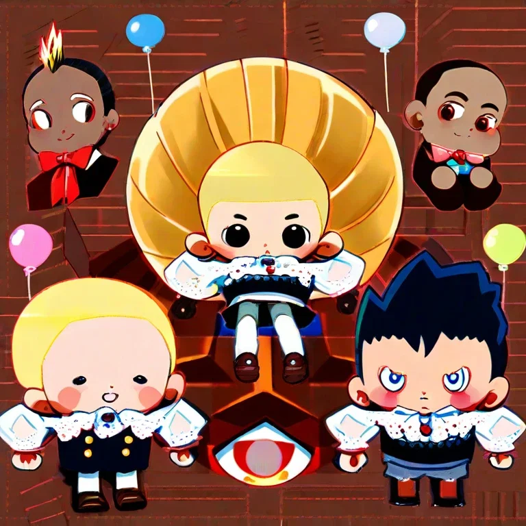 cute boys playing with balloons