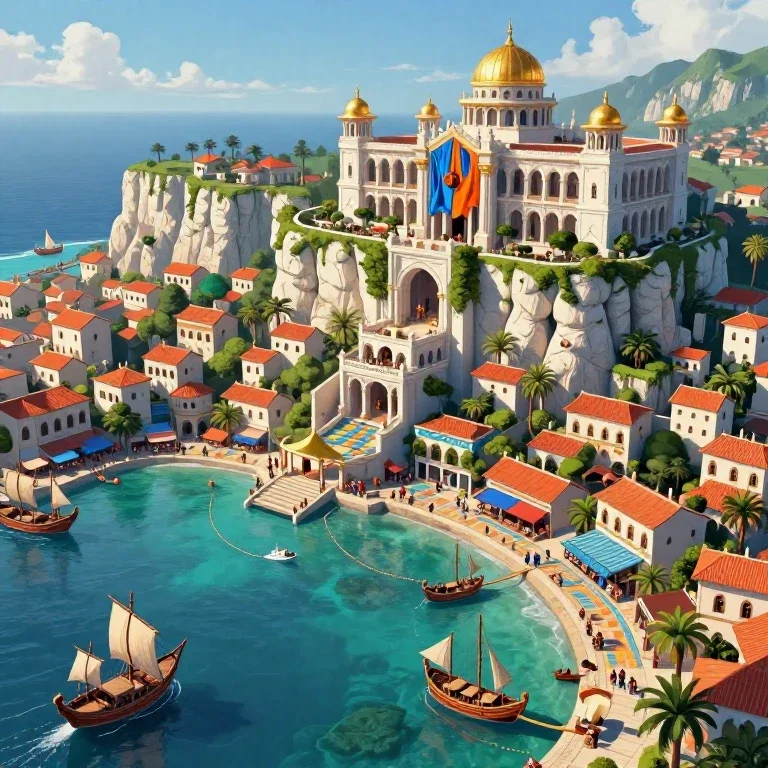 aerial shot of llomerryn capital of rivain