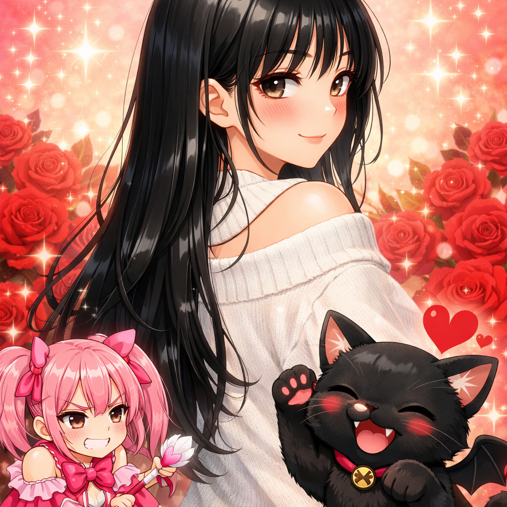 magical girl anime style naoko black cat tsuiko