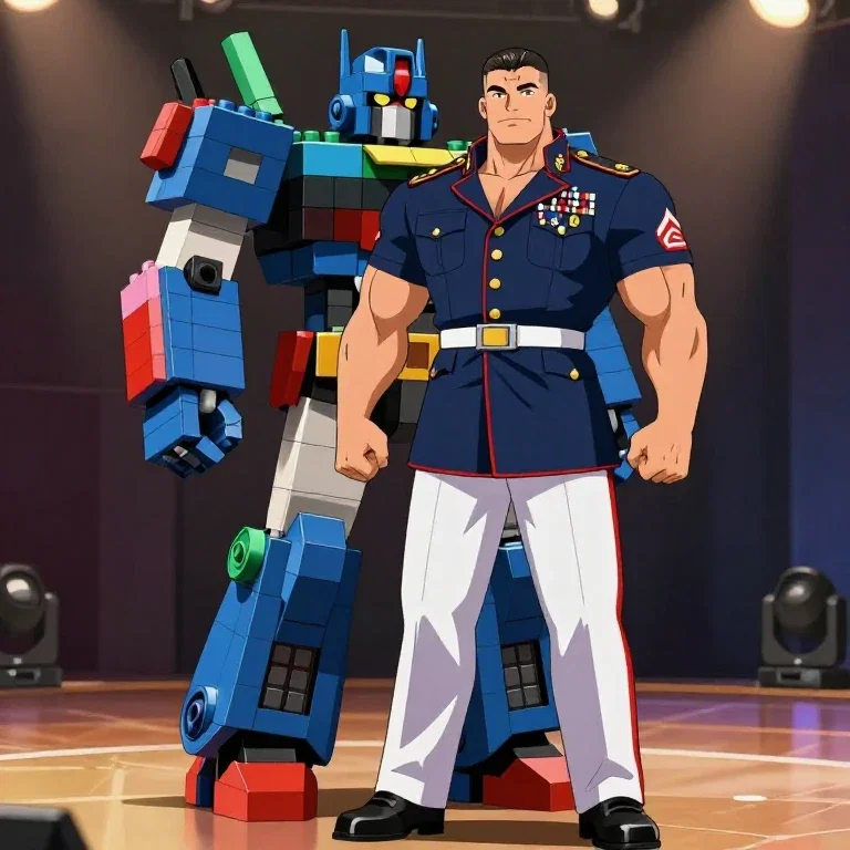 anime marine strongman on stage