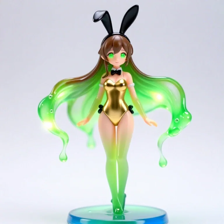 green slime anime girl figurine