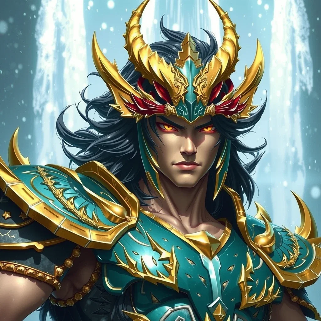 fantasy hyperrealistic close up shiryu dragon saint seiya