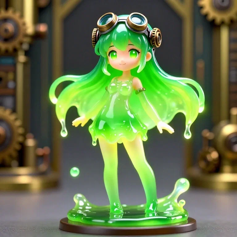 steampunk mechanic girl slime figure