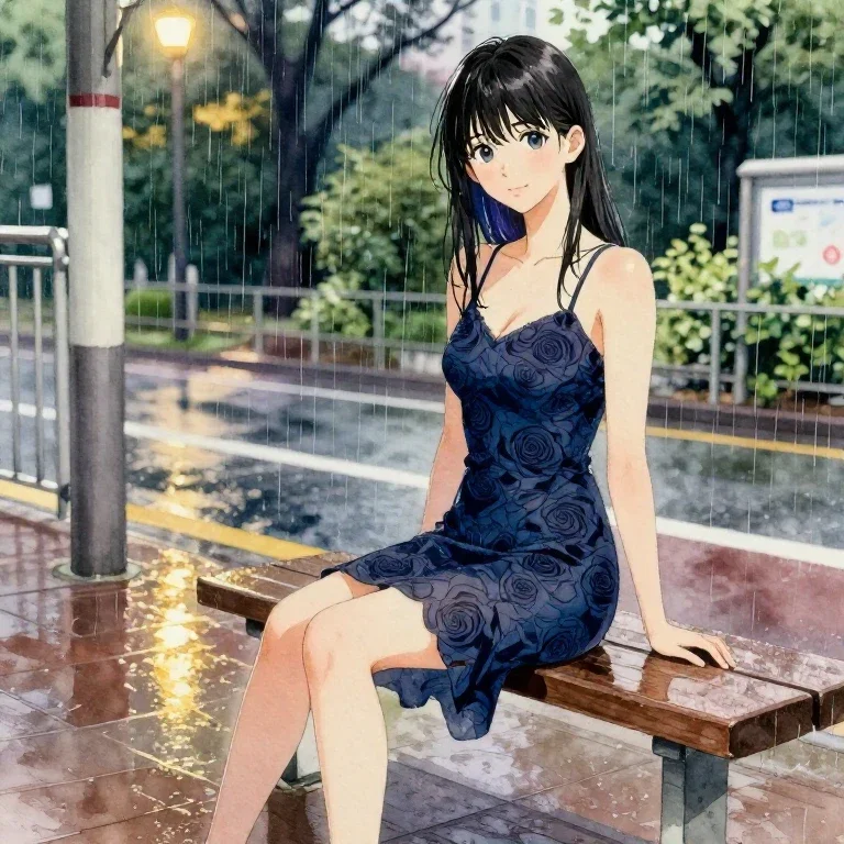 japanese woman waiting in tokyo subway