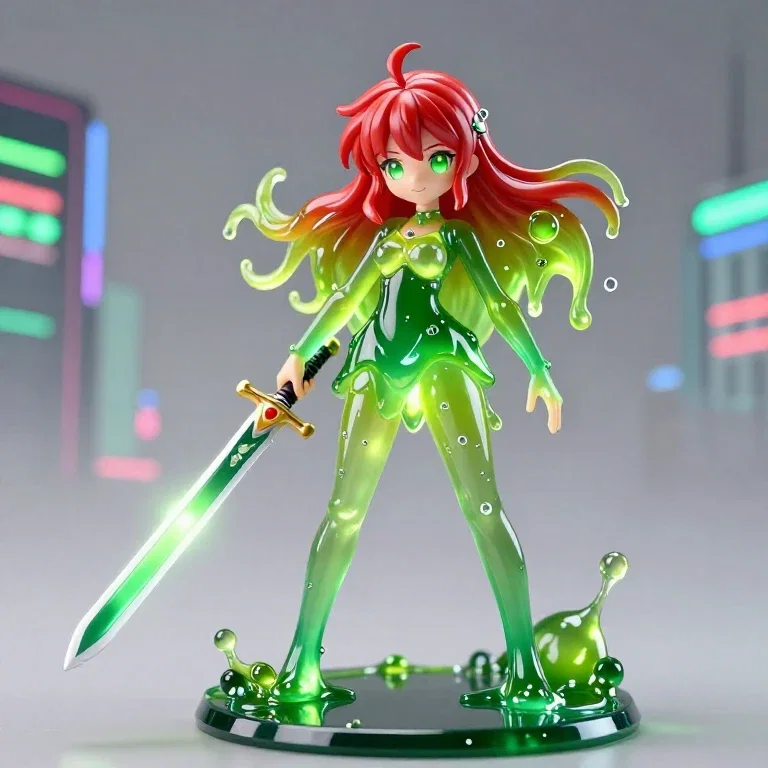 green slime anime girl figure