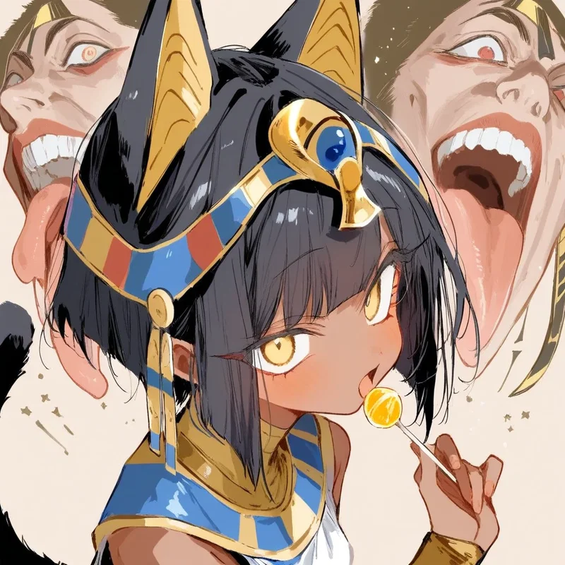 褐色エジプト猫耳ロリ