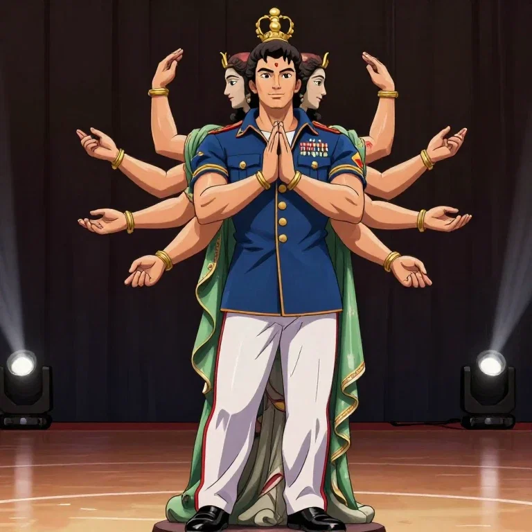 statue of deity with multiple arms