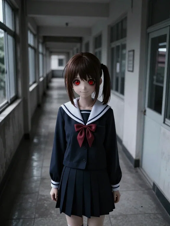 cute horror anime schoolgirl cursed photo