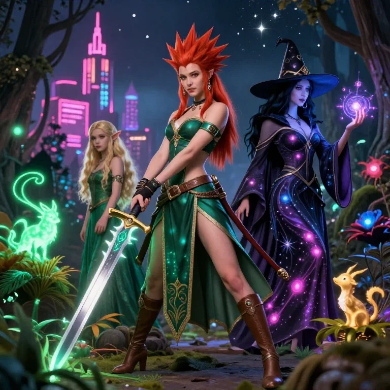 red haired warrior elf princess mysterious witch