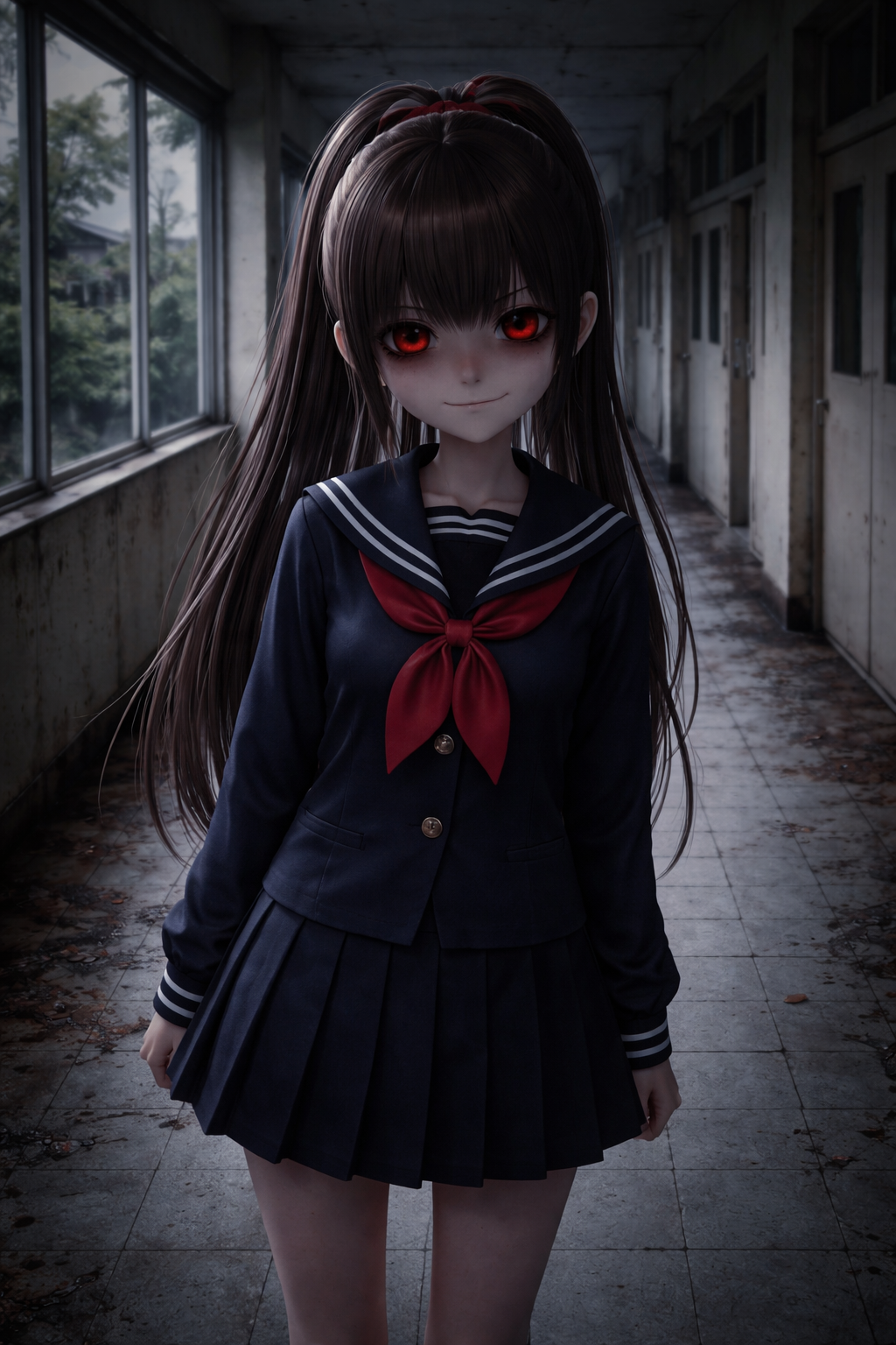 cute horror anime schoolgirl cursed photo