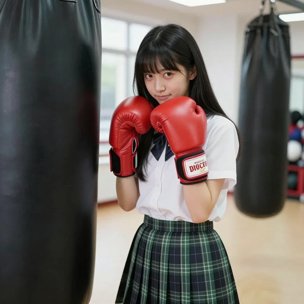 japanese high school girl boxing gym