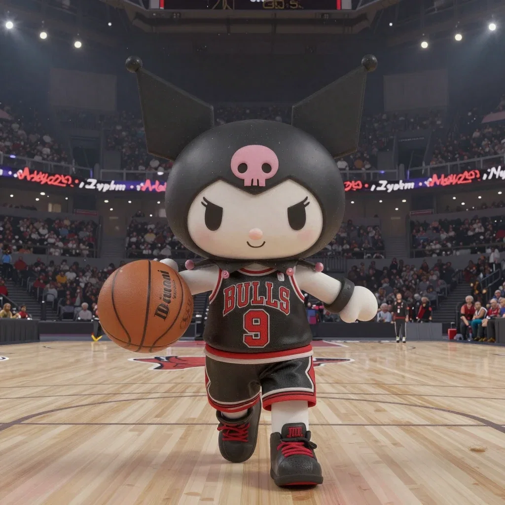 kuromi chicago bulls player dribbling basketball