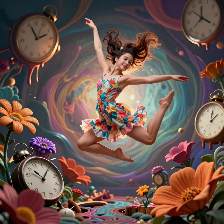 digital art realistic girl dance