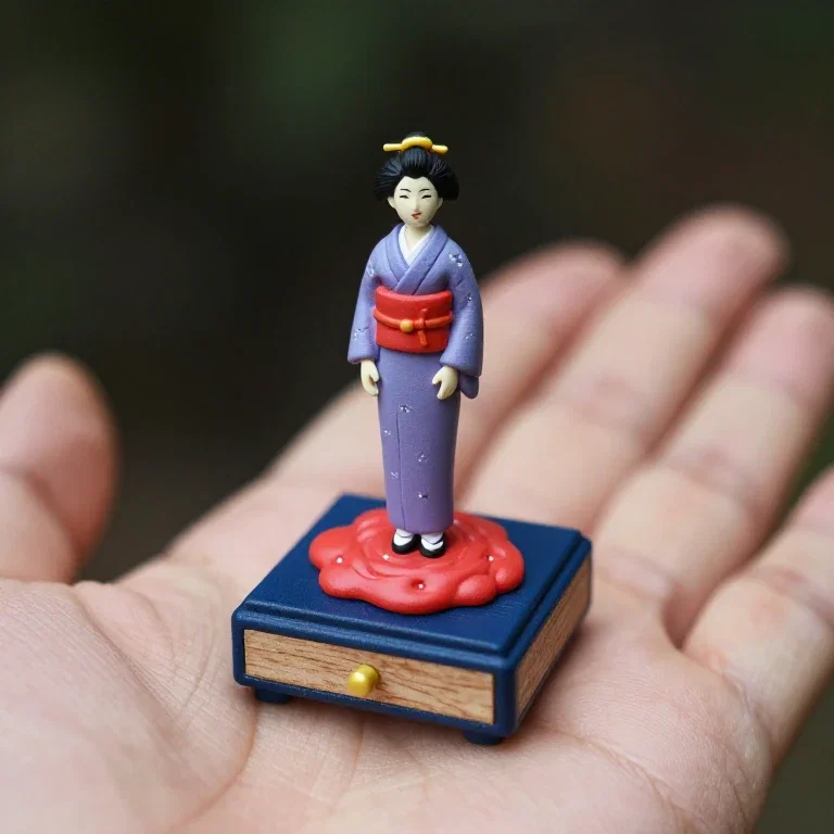 miniature cabinet japanese woman slime hand macro