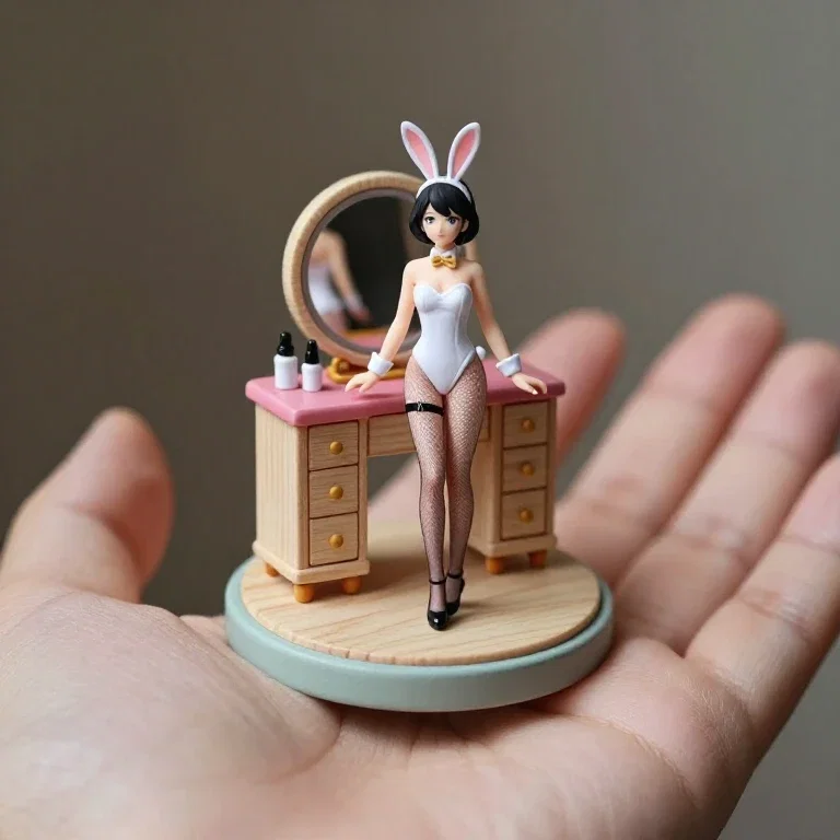 miniature vanity japanese bunny girl macro photography