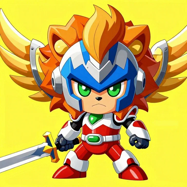 robotic head and warrior creature in futuristic design