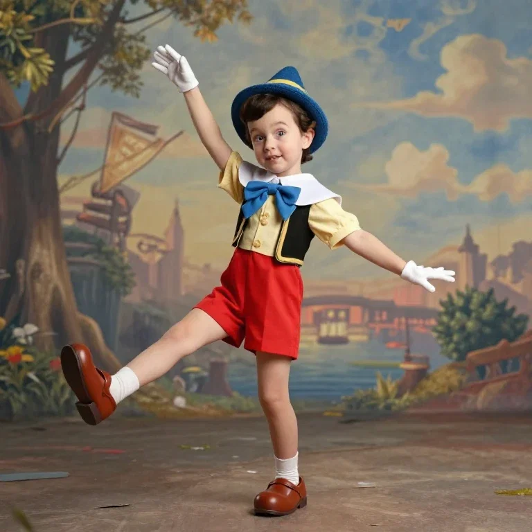 pinocchio realistic cute girl dancing surreal