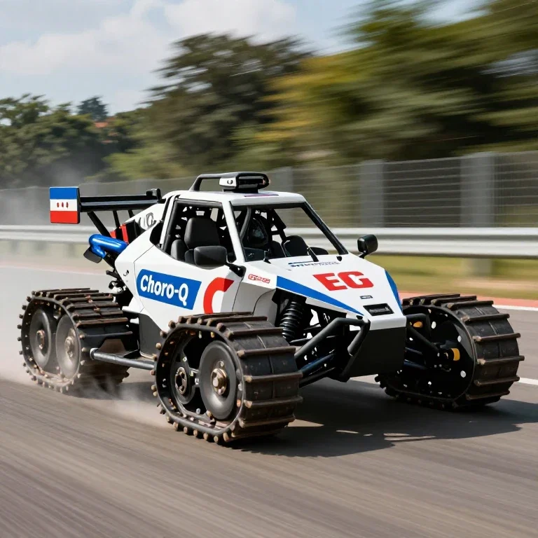 high speed racing with tank treads
