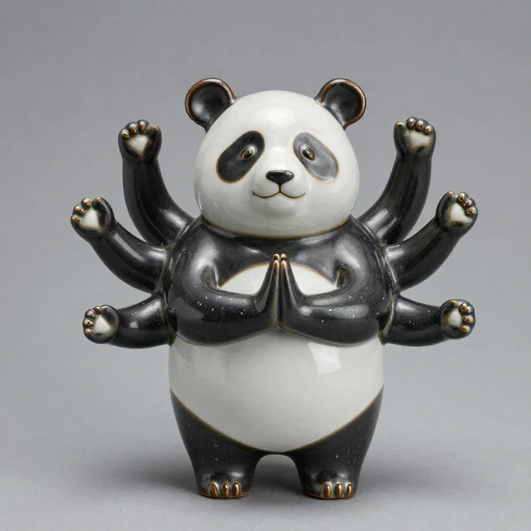 shigaraki ware panda figurine