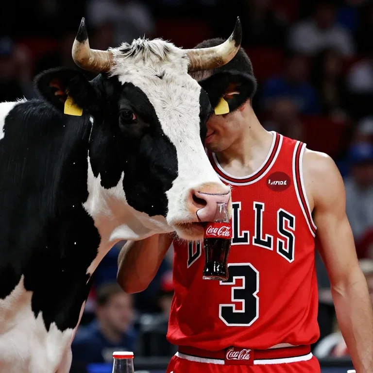 cow drinks coca cola chicago bulls
