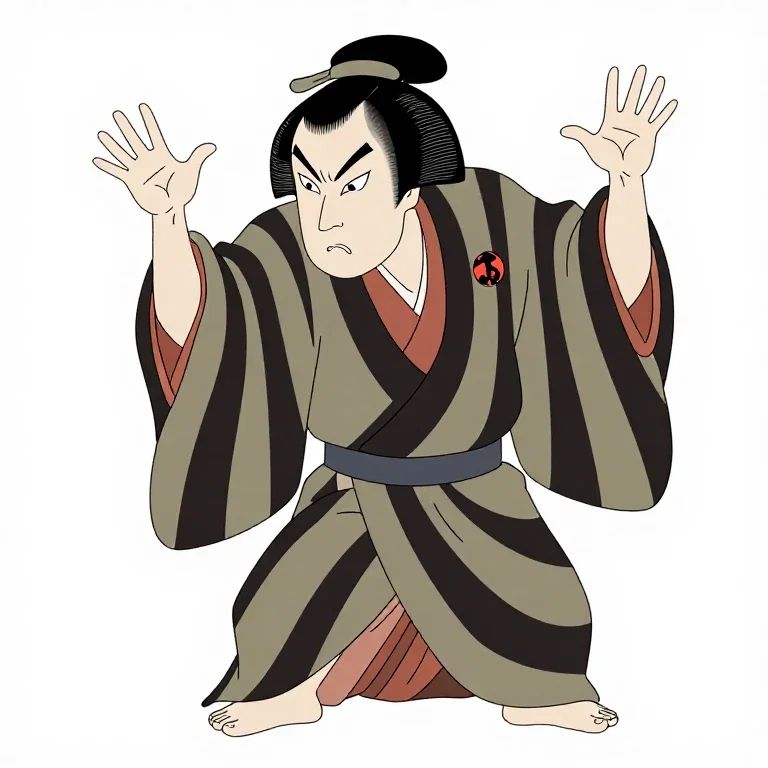ukiyo e kabuki actor dramatic pose
