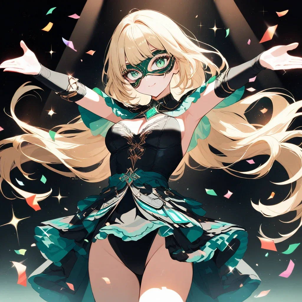 blonde thief masquerade sparkle confetti