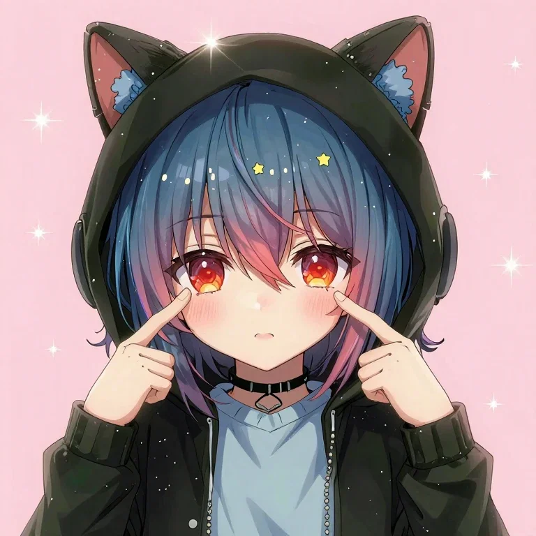 shoujo manga style starry sky background