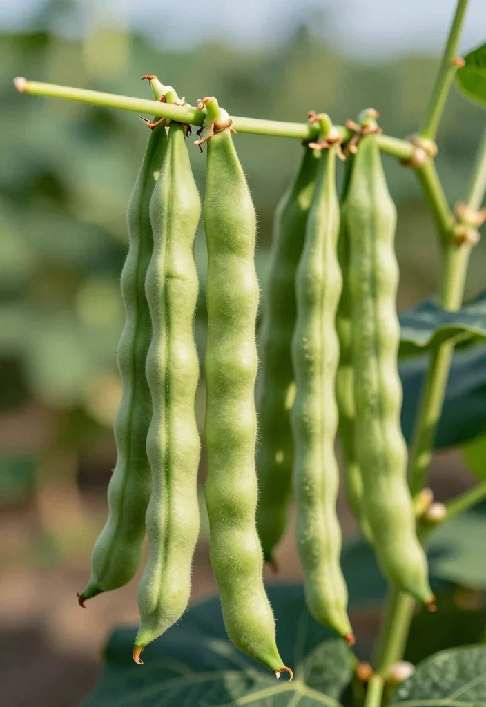 green beans in field