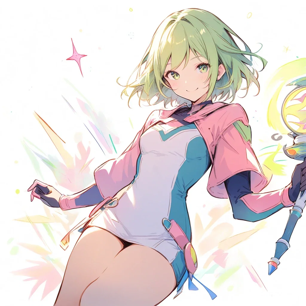artistic light green adult heroine magic wand