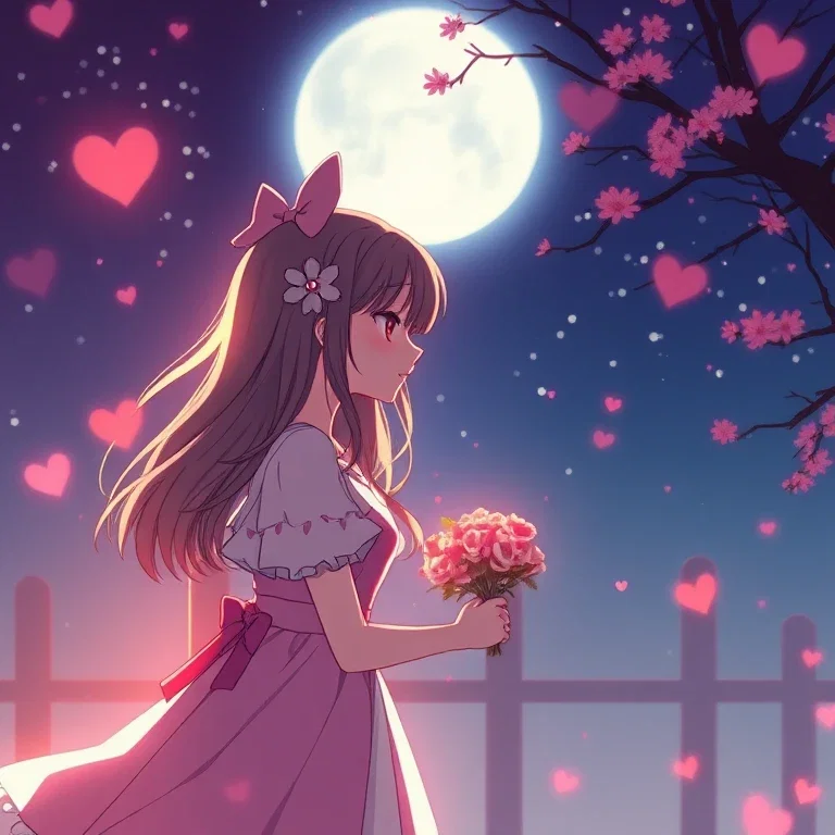 romanticist anime style girl