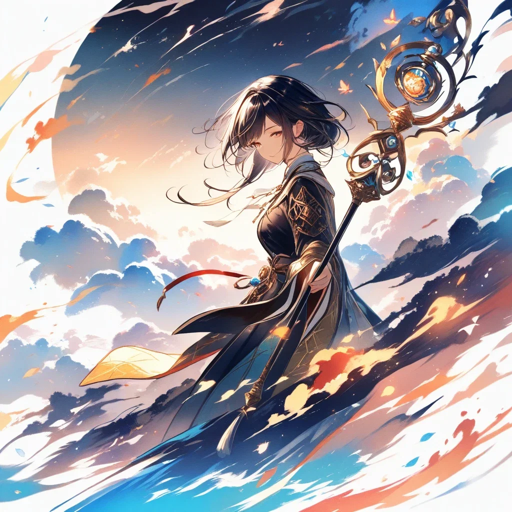 fantasy cleric healing art watercolor