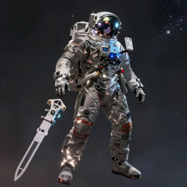 astronaut floating in space stars galaxies sci fi