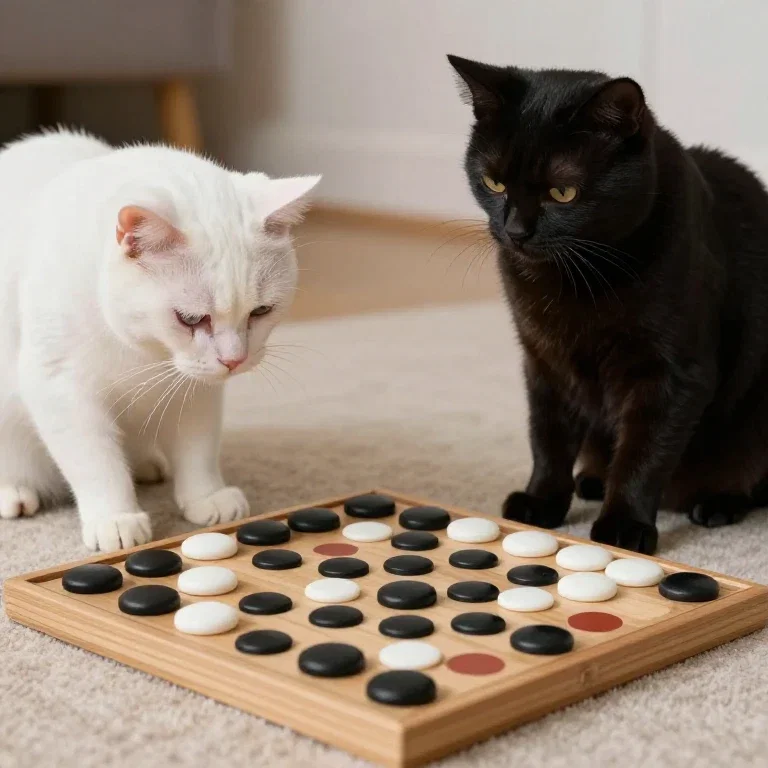 black cat wins othello white cat cries