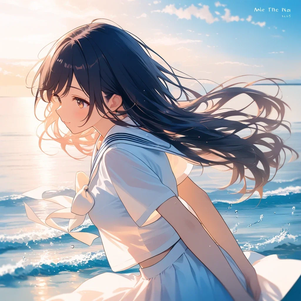 mako in sailor uniform soaked by water