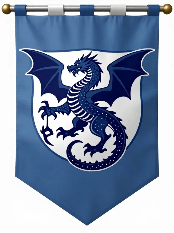 fantasy flag with dragon crest