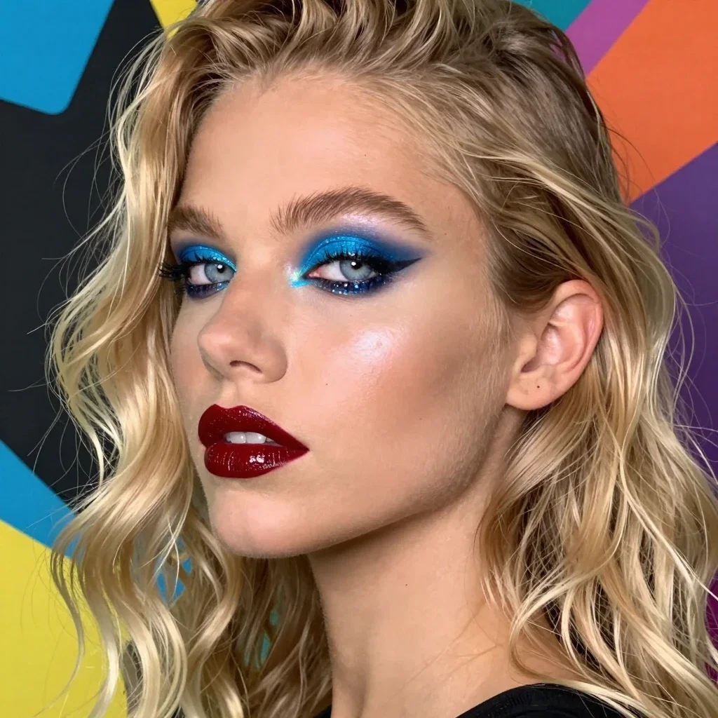icelandic model blond hair blue eyes makeup