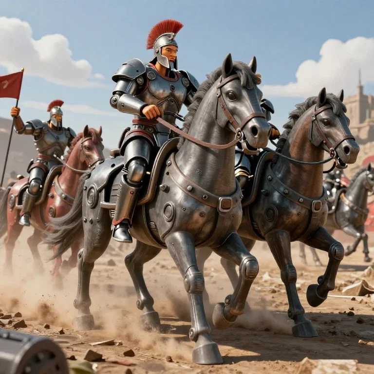 realistic mechanized armored cavalry battlefield scene
