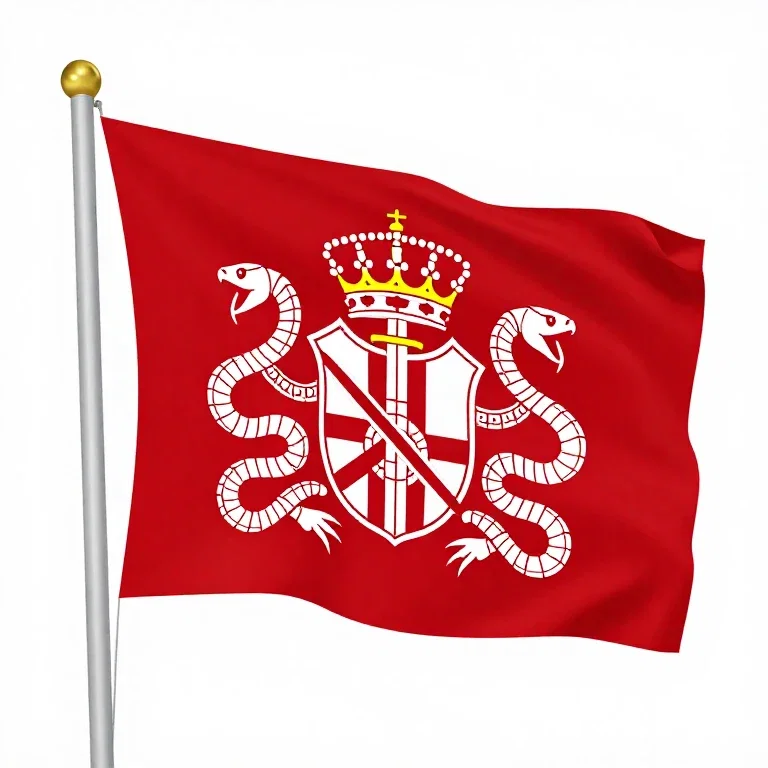 imperial battle flag with crown snakes sword shield
